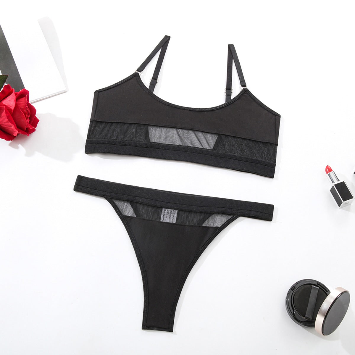 Mindy Black See-Through Lingerie Set