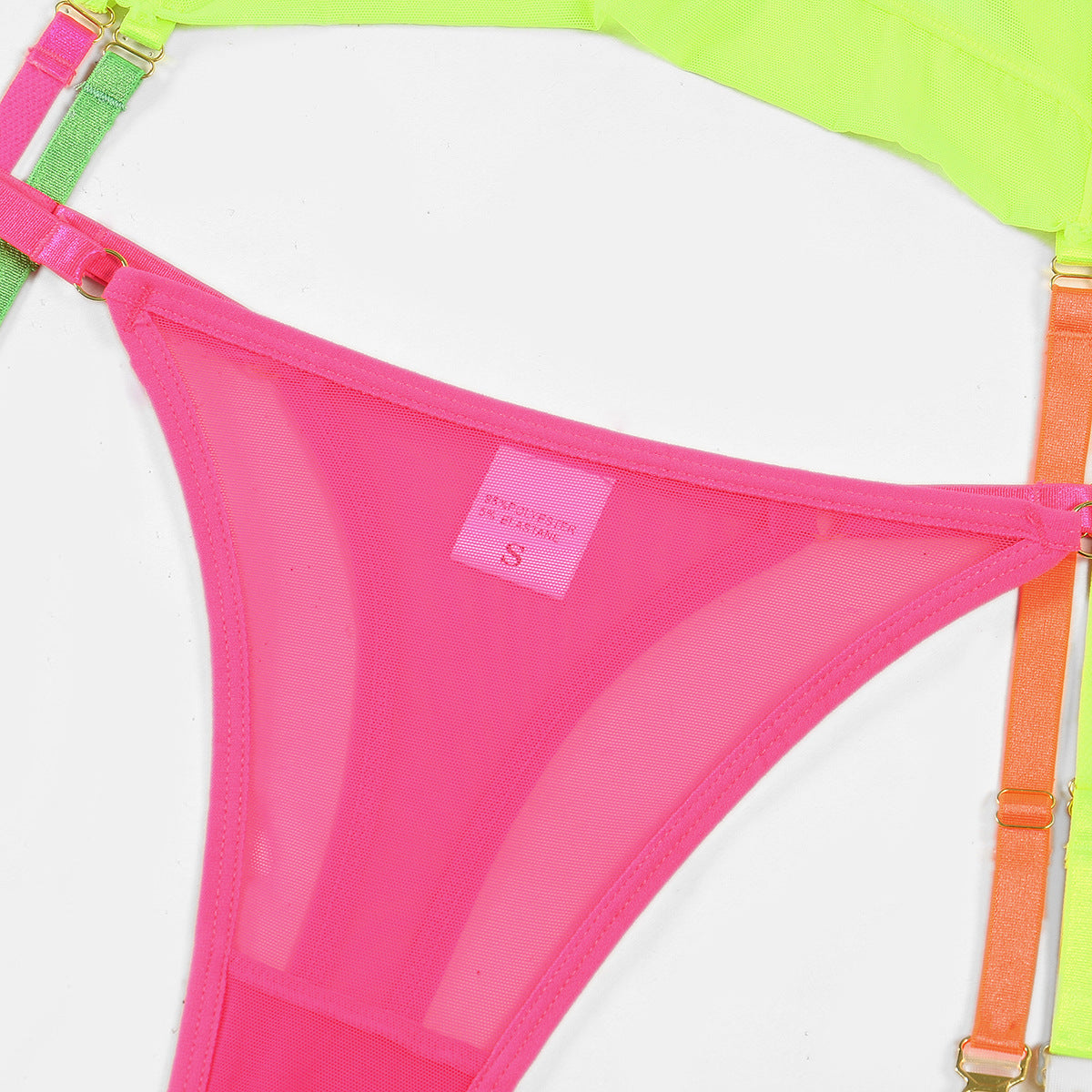 Let's Get Ravey Neon Lingerie Set