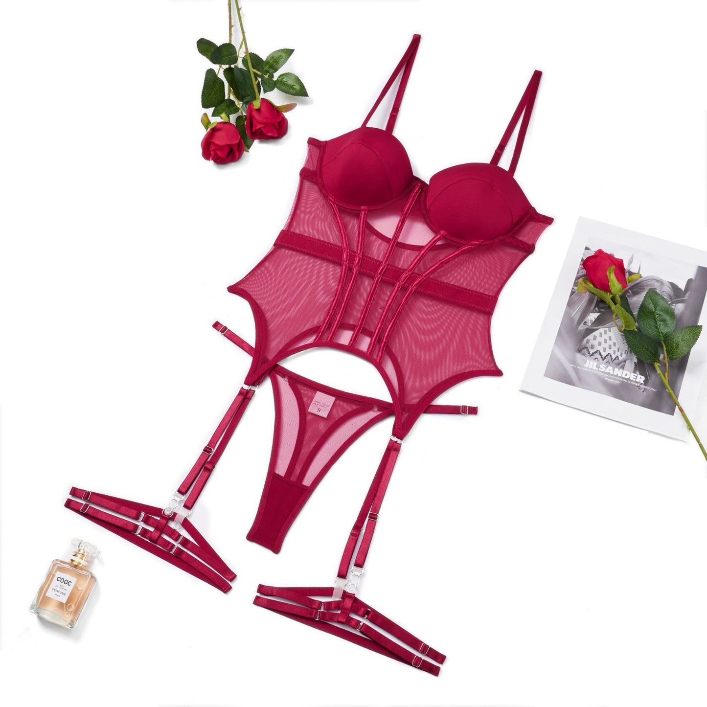 Hot Satin Bustier Lingerie Set