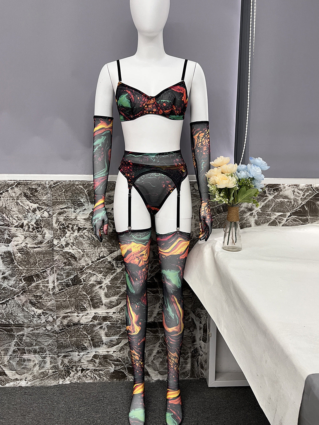 Cosmic See-Through Lingerie Set