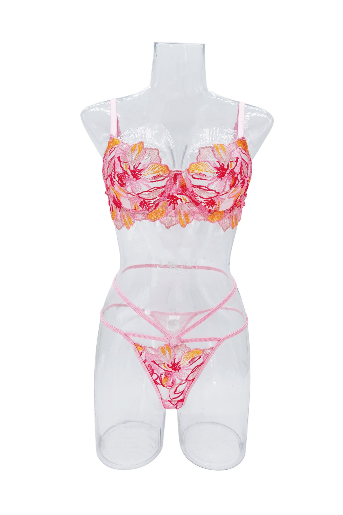 Floral Embroidered Coastal Lingerie Set