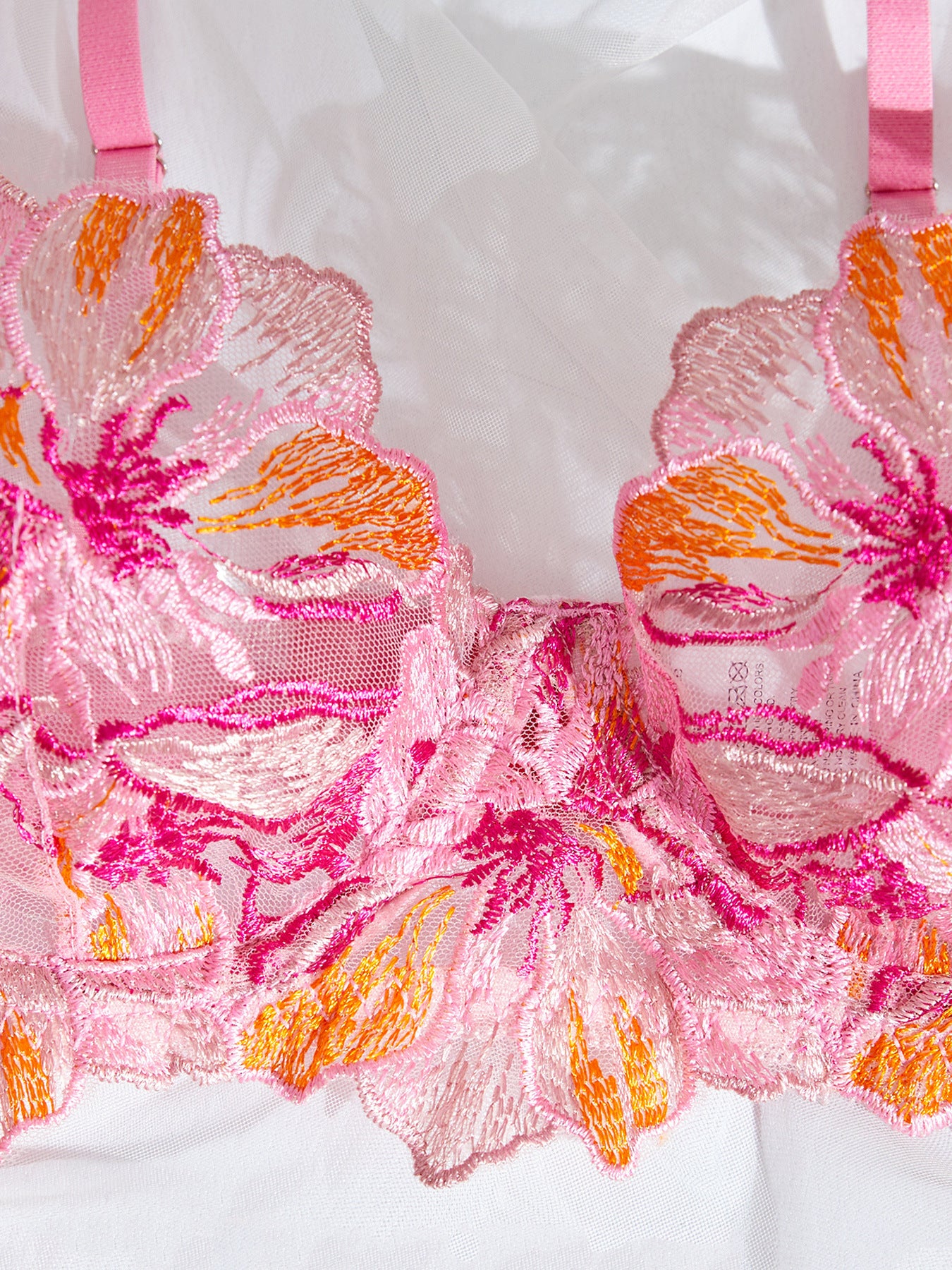 Floral Embroidered Coastal Lingerie Set