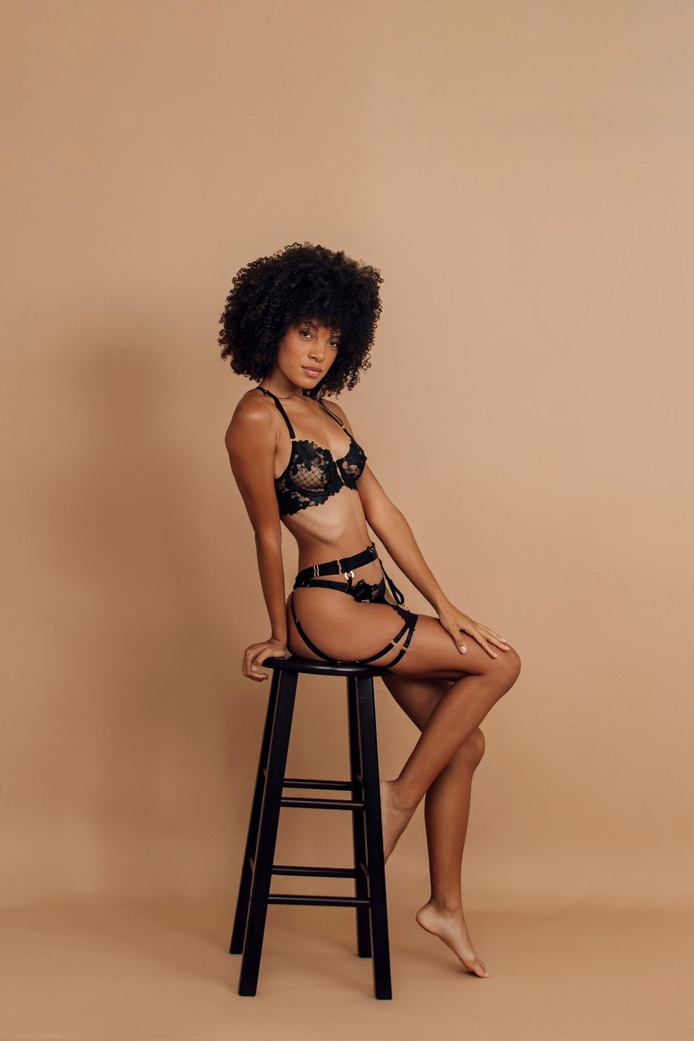 Black Racerback Lingerie Set - Lovegood Lingerie