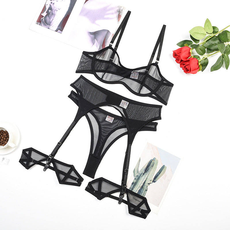 Sensual See Through Black Lingerie Set