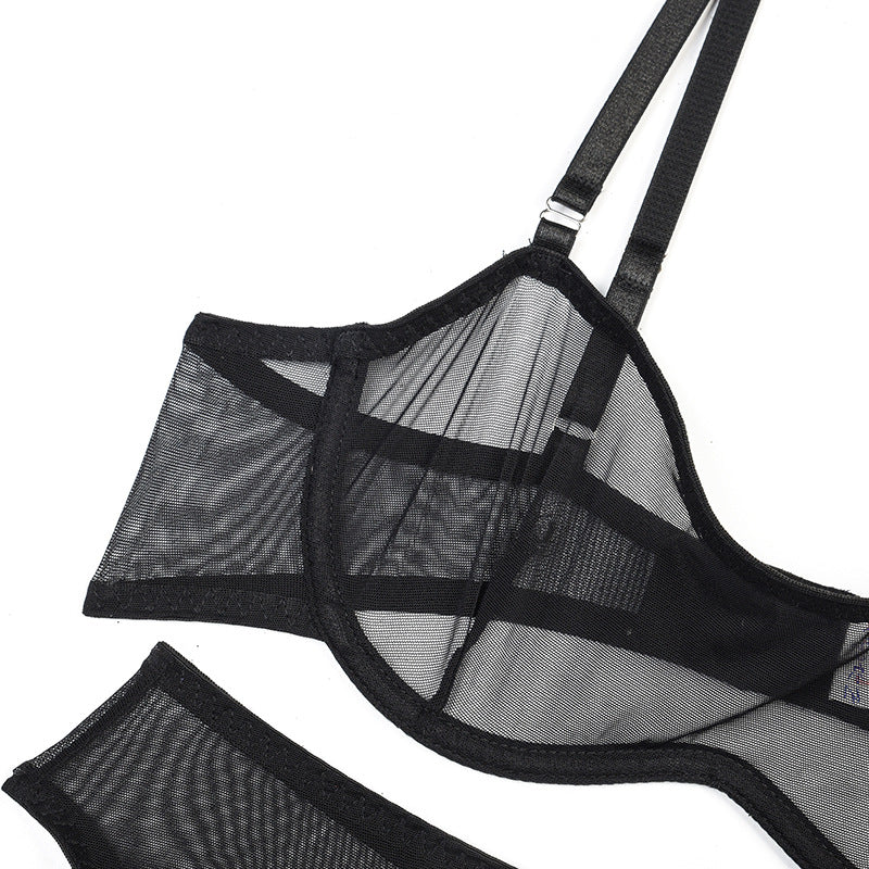 Sensual See Through Black Lingerie Set