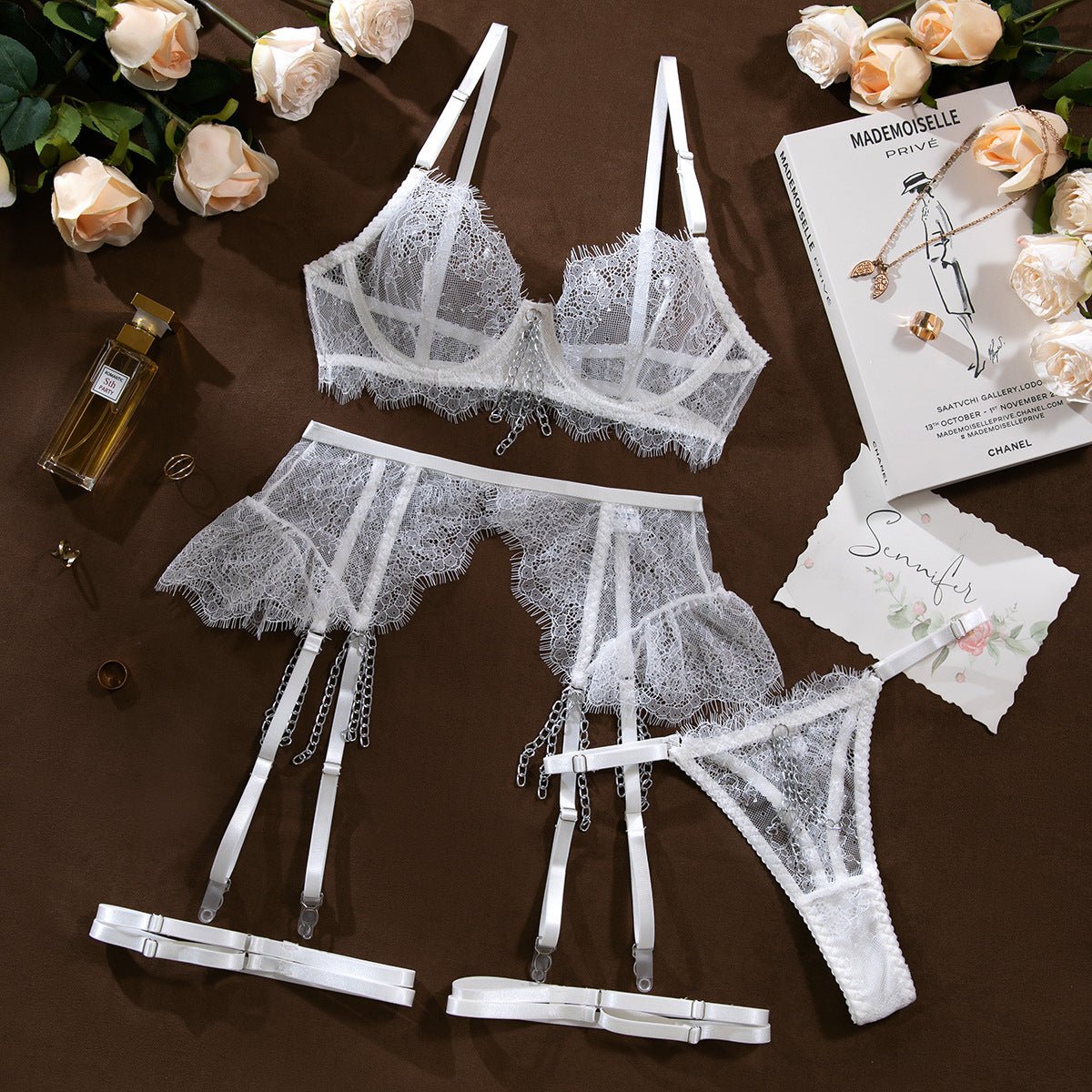 Ruffled Romance Lacey Lingerie Set - Lovegood Lingerie