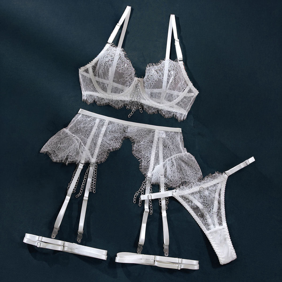 Bridal Ruffled Lace Lingerie Set, Bridal lingerie, wedding lingerie Bridal Ruffled Lace Lingerie Set, Bridal lingerie, wedding lingerie