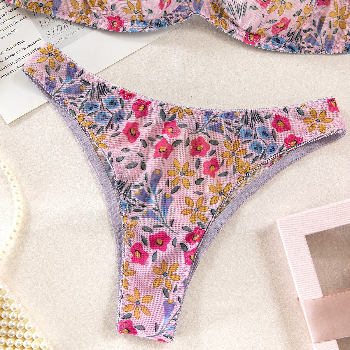 Lavender Flower Fields Lingerie Set