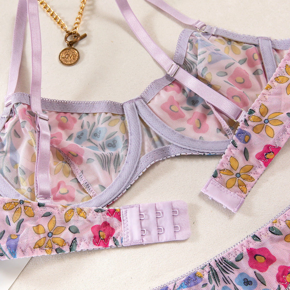 Lavender Flower Fields Lingerie Set