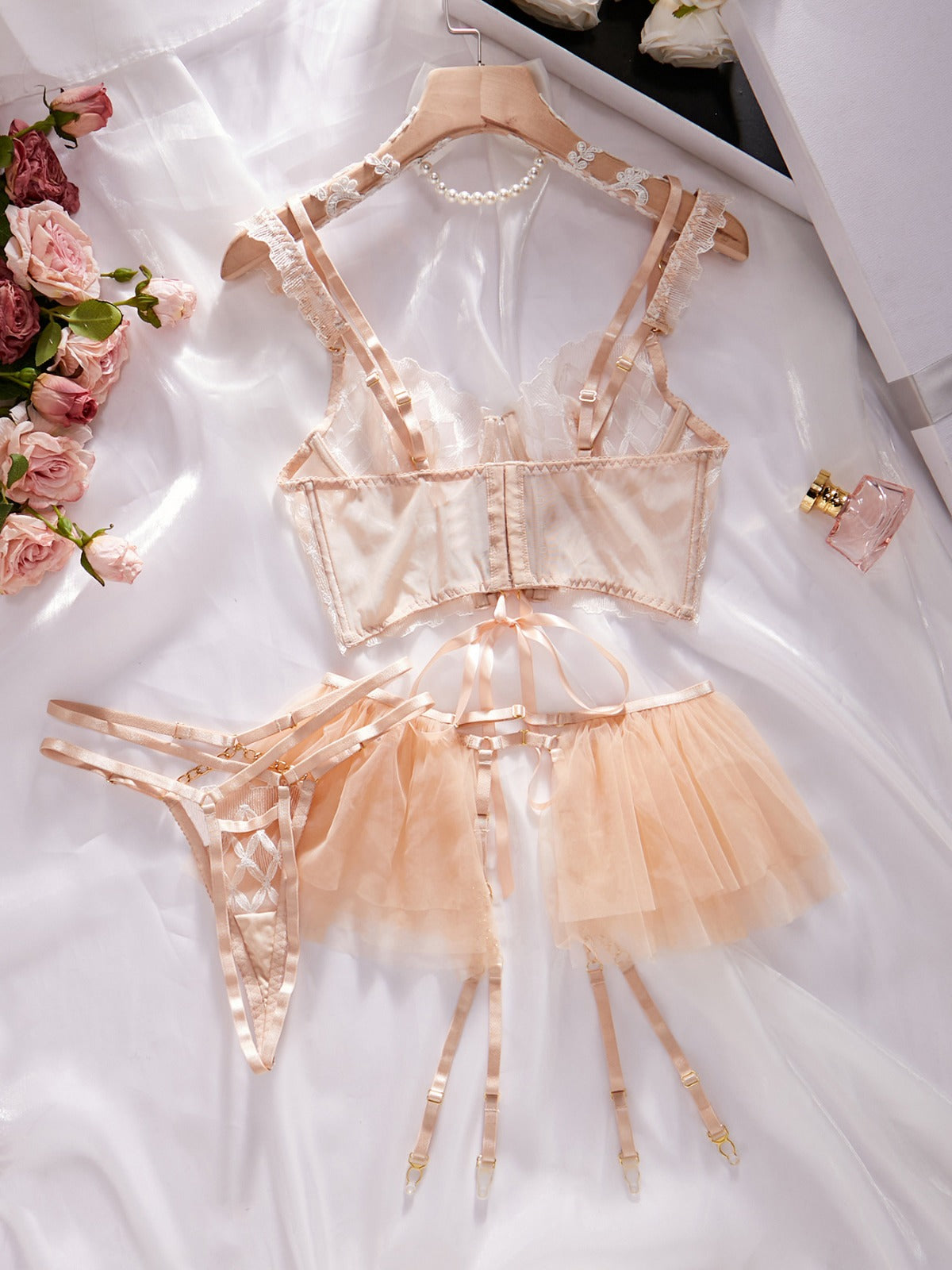 White Bridal Ruffled Lingerie Set