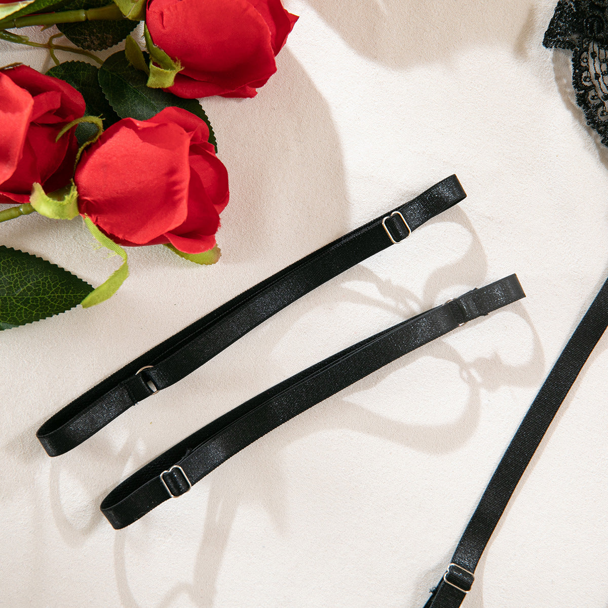 Midnight Bloom Black Floral Lingerie Set