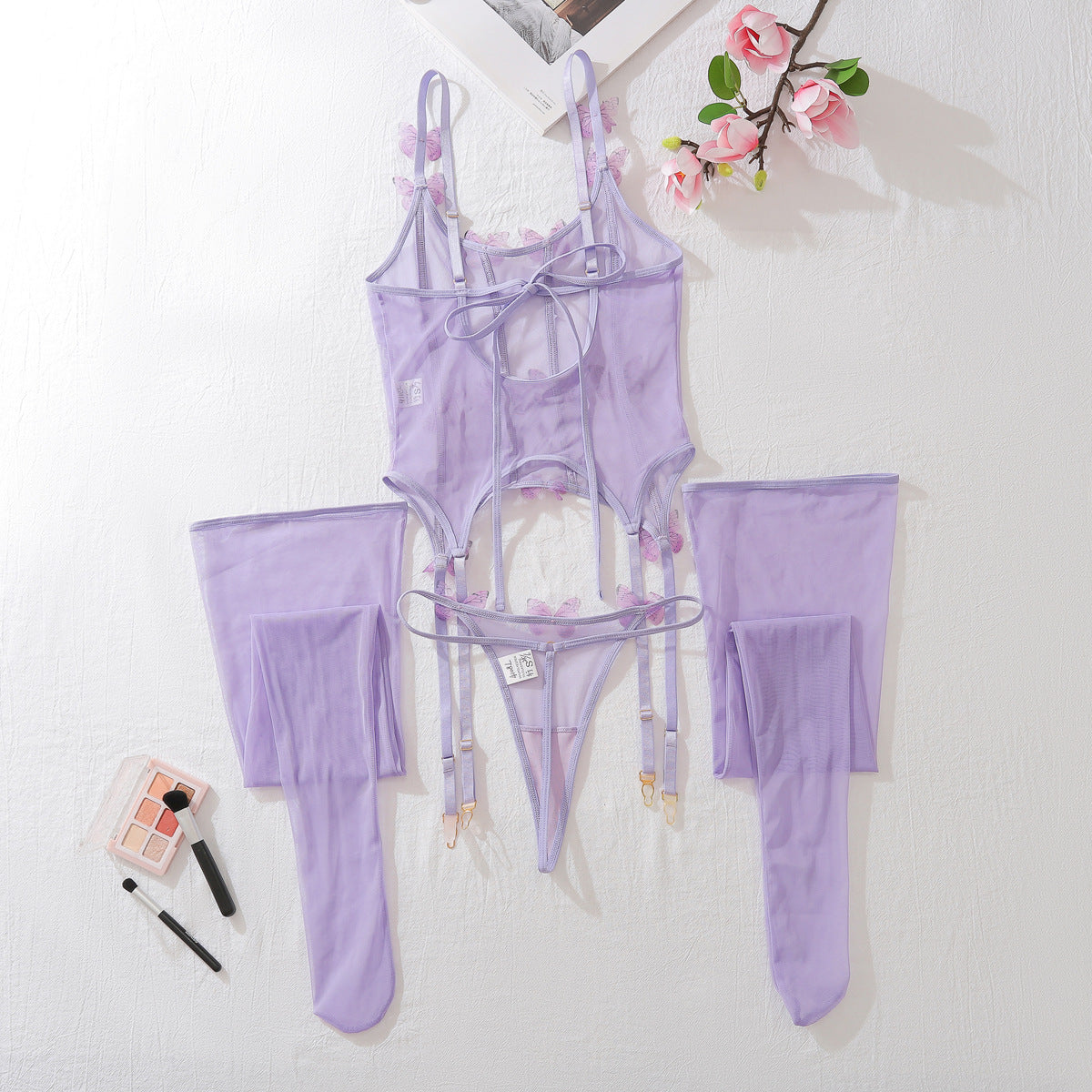 Enchanted Lavender Butterfly Lingerie Set