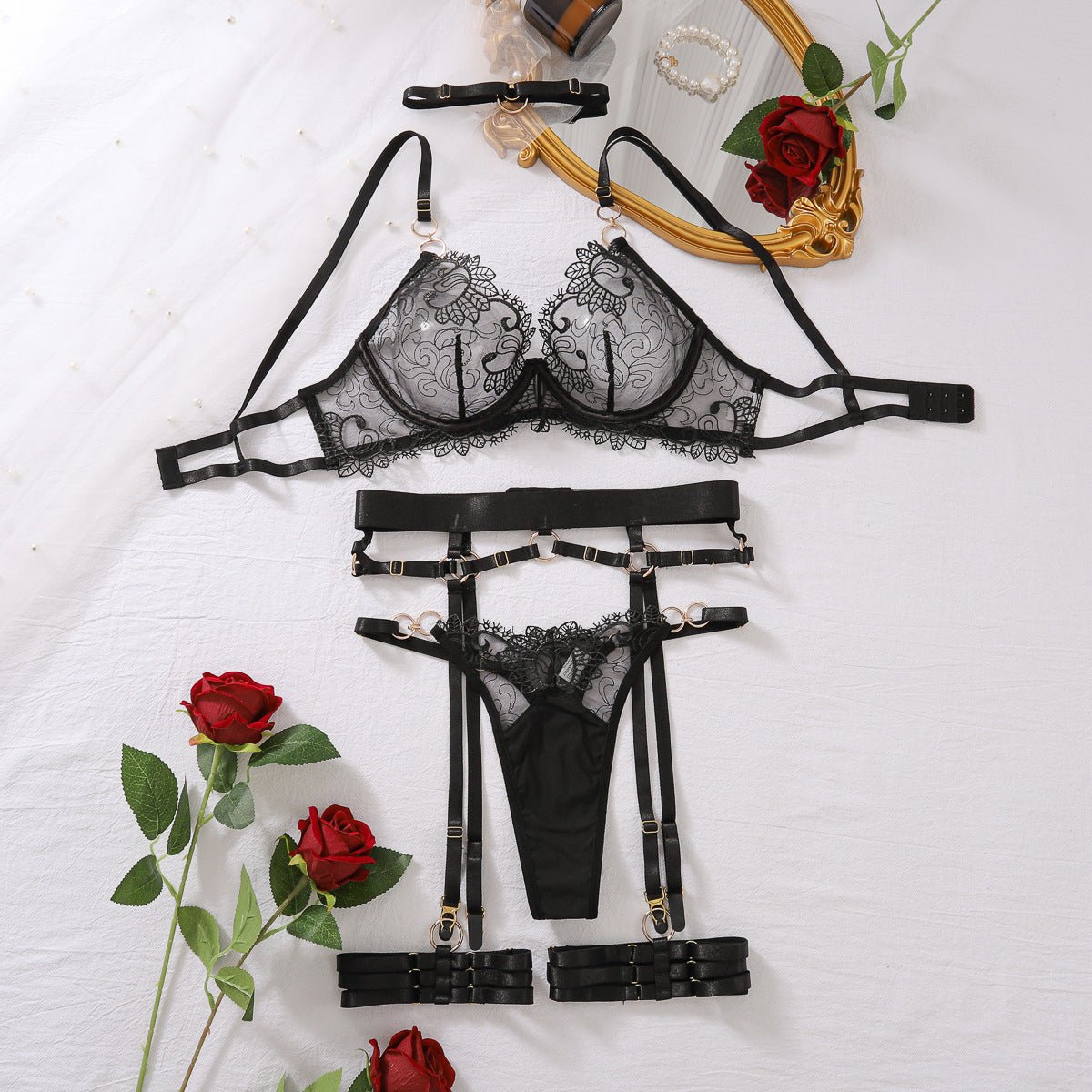 Starry Night Lingerie Set Black Lingerie Set Sexy Lingerie Boudoir