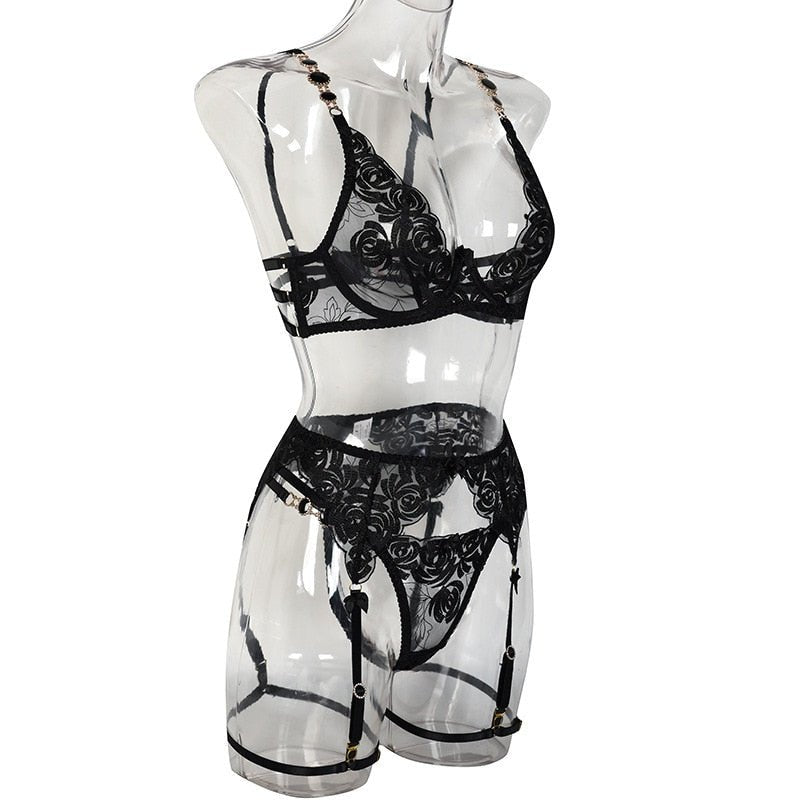 Elegant Black Lace Lingerie Set - Lovegood Lingerie