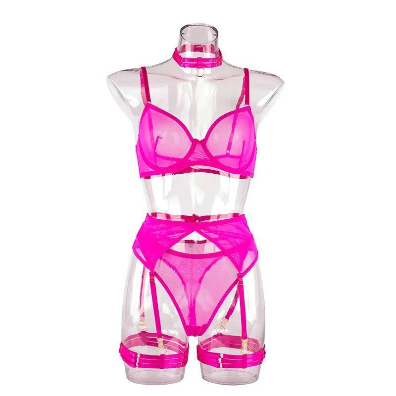 Simply Sexy Lingerie Set - Hot Pink or Santa Red - Lovegood Lingerie