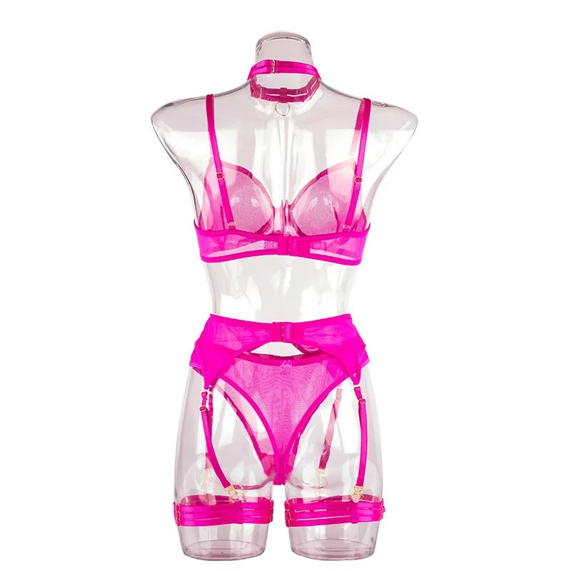 Simply Sexy Lingerie Set - Hot Pink or Santa Red