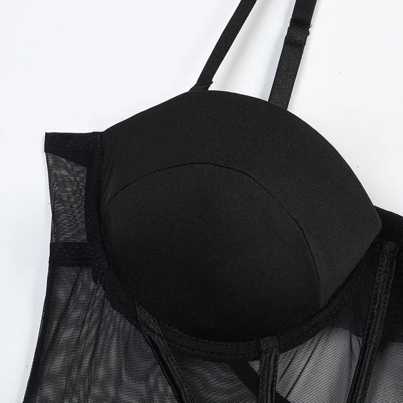 Hot Satin Bustier Lingerie Set - Lovegood Lingerie