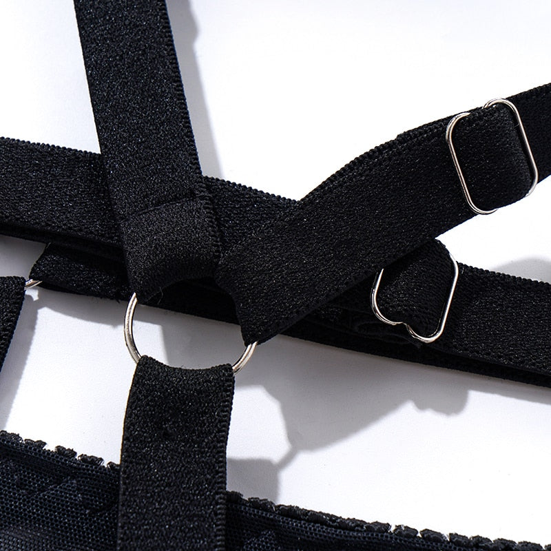 Classic Black Lingerie Set With Straps