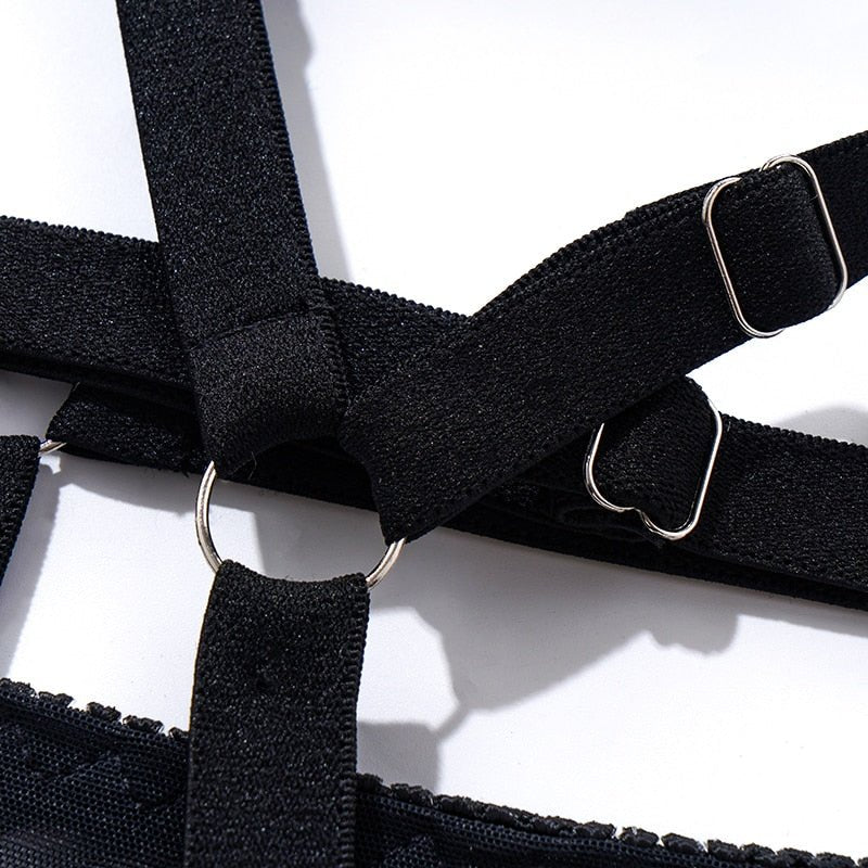Classic Black Lingerie Set With Straps - Lovegood Lingerie