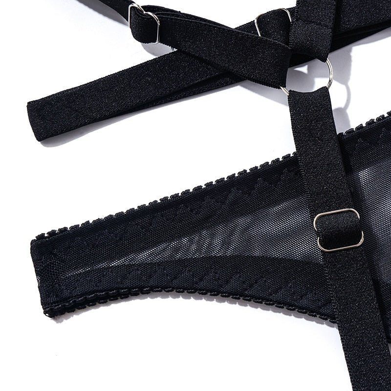 Classic Black Lingerie Set With Straps - Lovegood Lingerie
