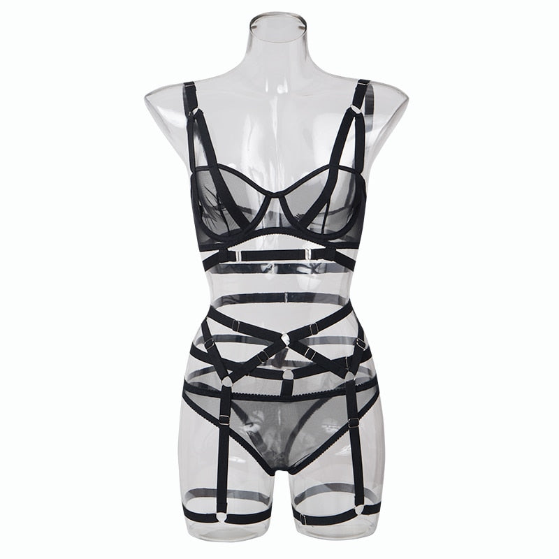 Classic Black Lingerie Set With Straps