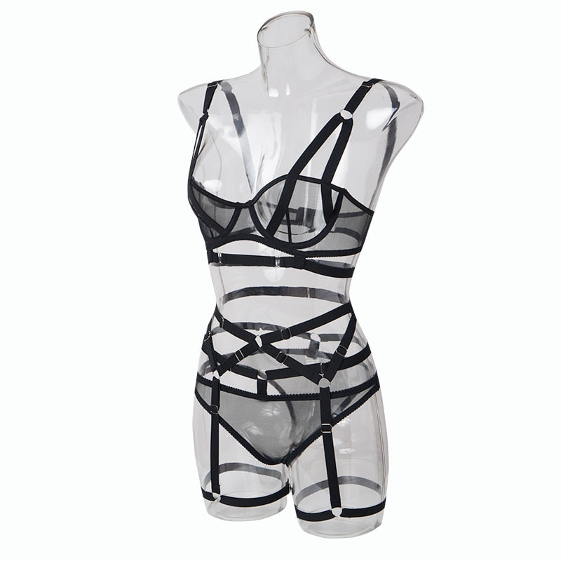 Classic Black Lingerie Set With Straps