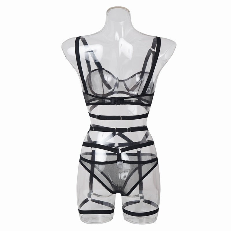 Classic Black Lingerie Set With Straps - Lovegood Lingerie