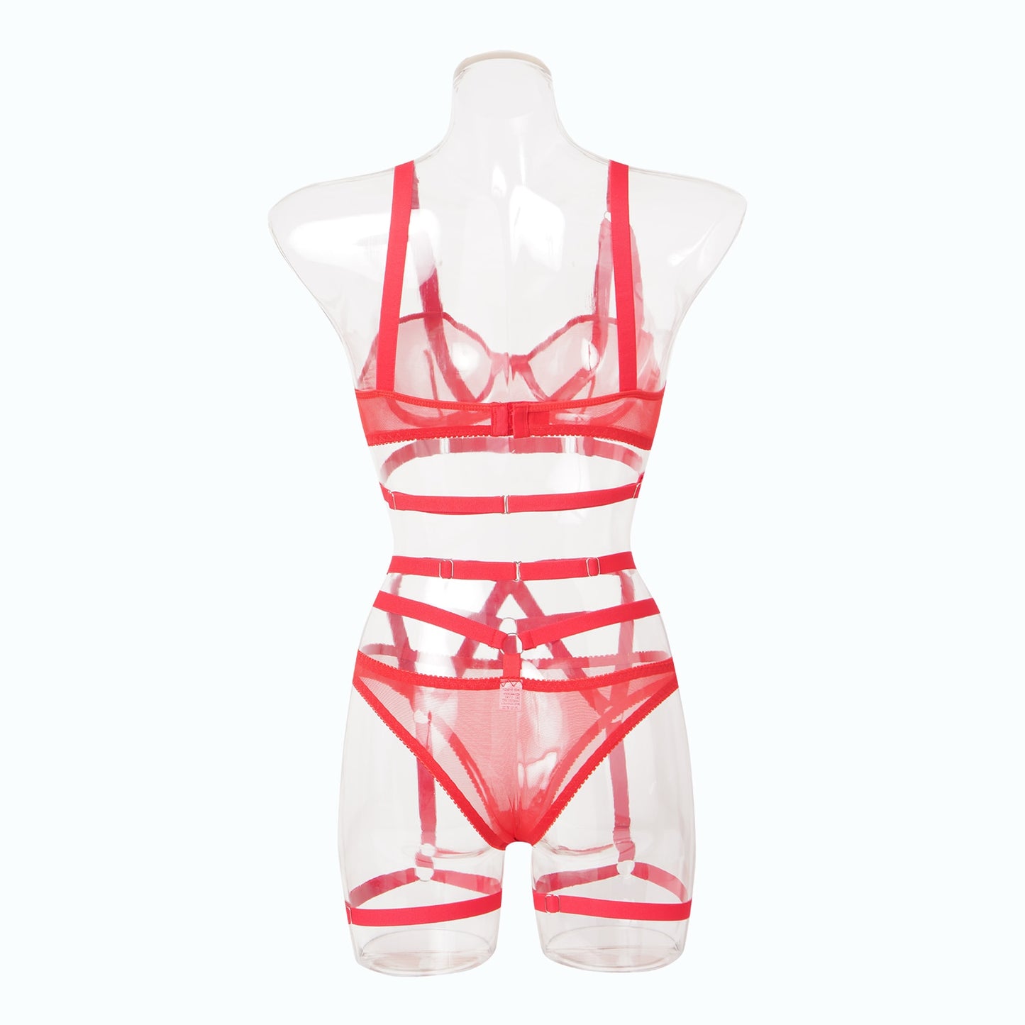 Classic Red Lingerie Set With Straps