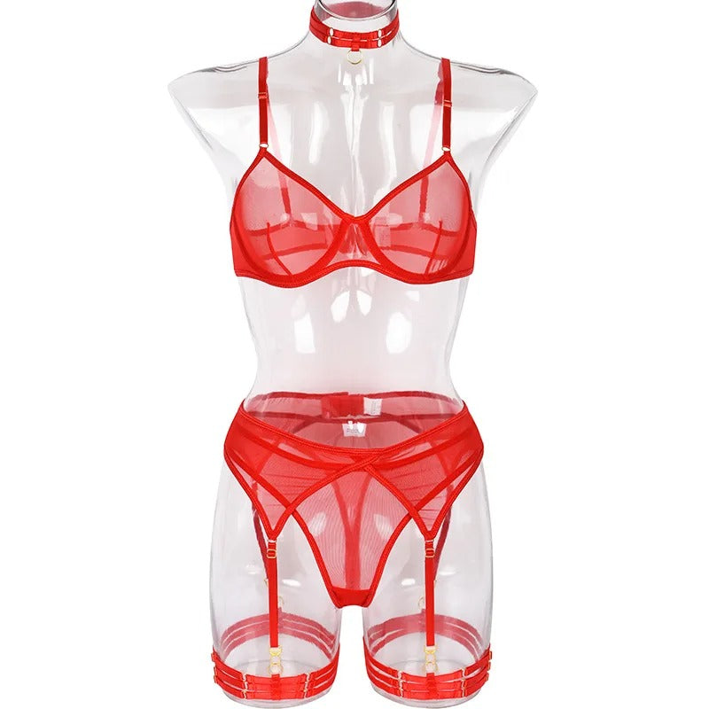 Simply Sexy Lingerie Set - Hot Pink or Santa Red