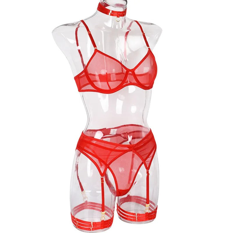 Simply Sexy Lingerie Set - Hot Pink or Santa Red
