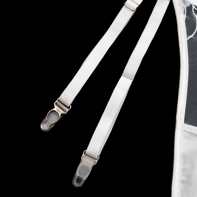 White Flower See Through Bridal Lingerie Set - Lovegood Lingerie