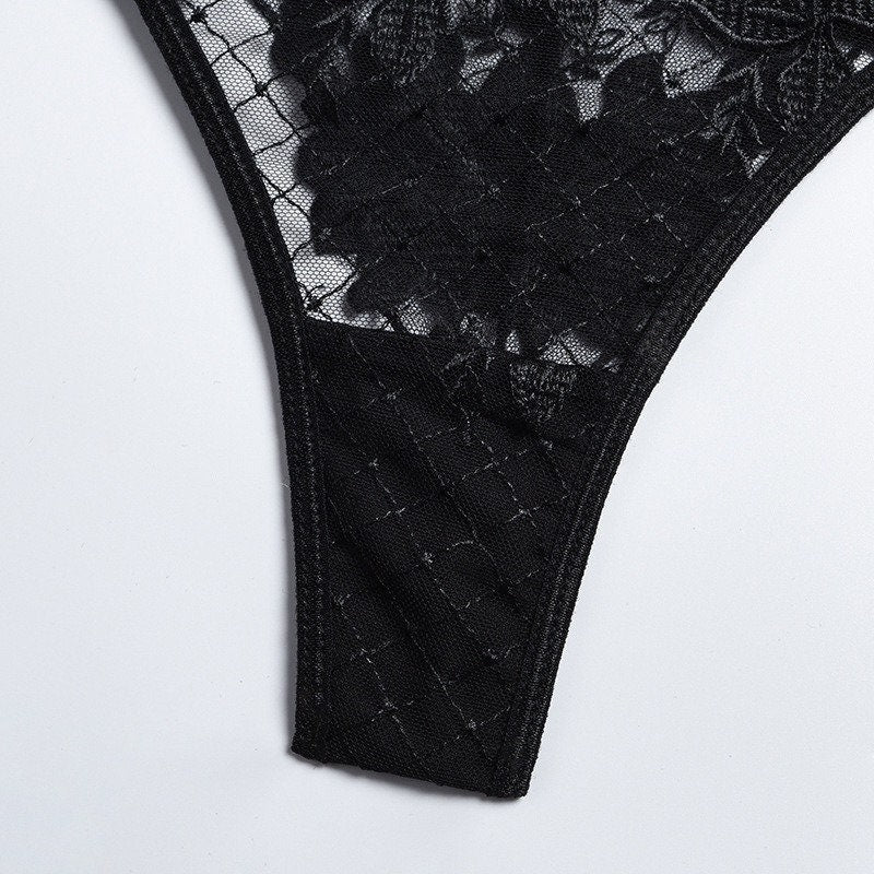 Black Racerback Lingerie Set