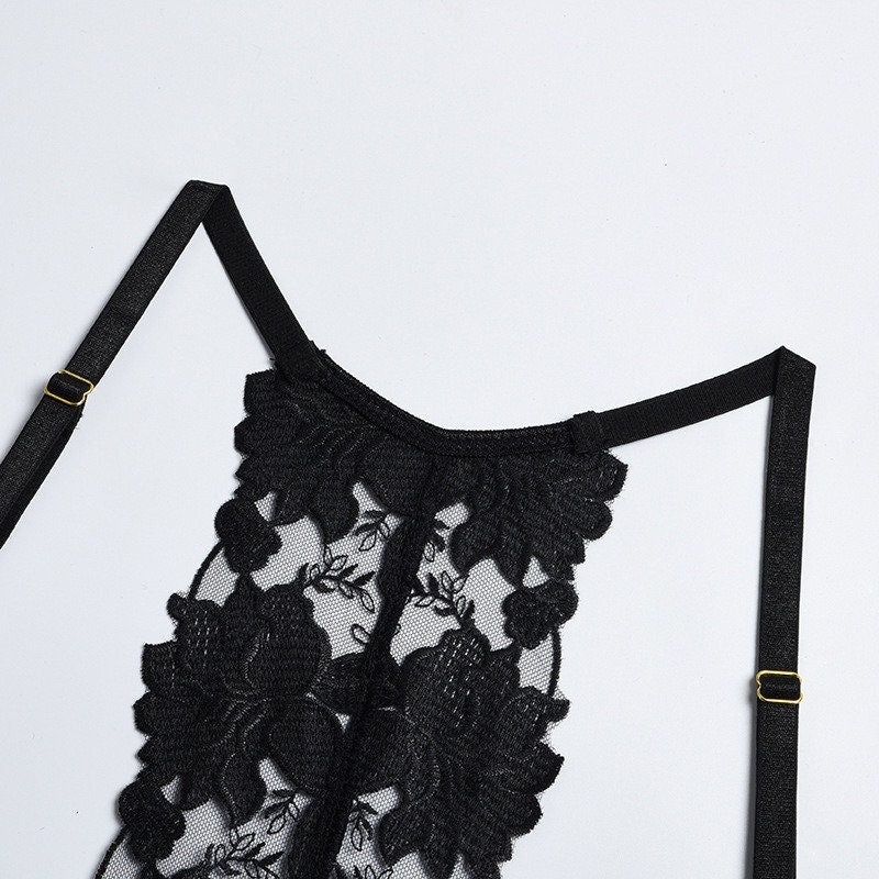Black Racerback Lingerie Set