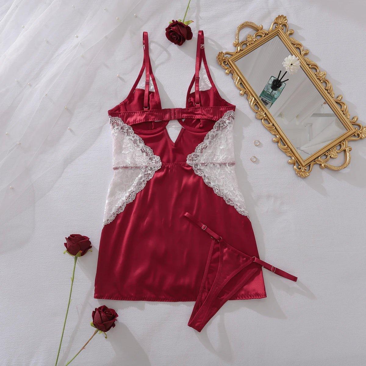Red Rose Reverie Nightslip - Lovegood Lingerie