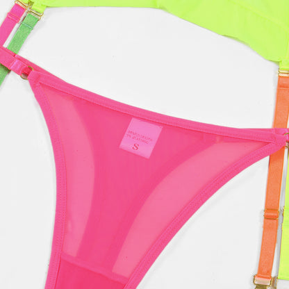 Let's Get Ravey Neon Lingerie Set