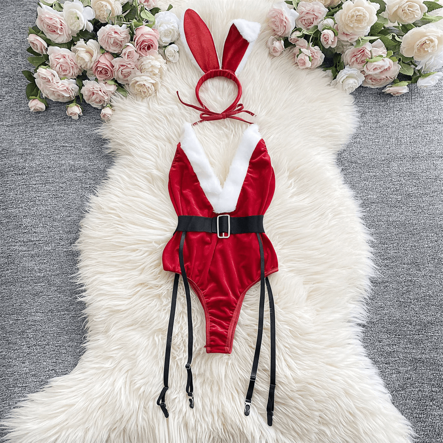 Santa’s Sweetheart Velvet Bodysuit - Lovegood Lingerie