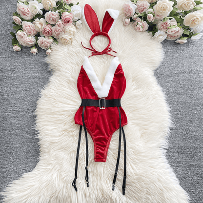 Santa’s Sweetheart Velvet Bodysuit - Lovegood Lingerie