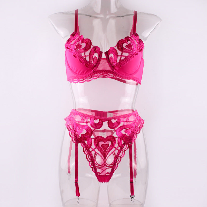 Hearts Lingerie Set - Rose Red or Black