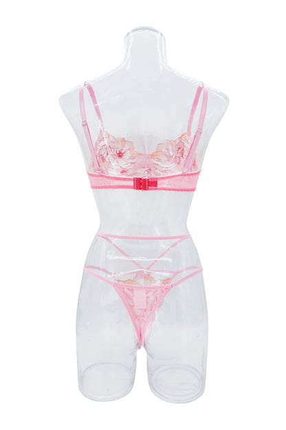 Floral Embroidered Coastal Lingerie Set