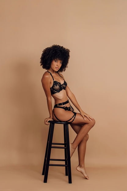 Black Racerback Lingerie Set