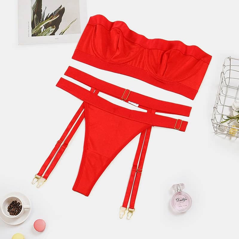 Flaming Halter Lingerie Set - Lovegood Lingerie