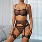 Sensual See Through Black Lingerie Set