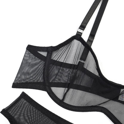 Sensual See Through Black Lingerie Set