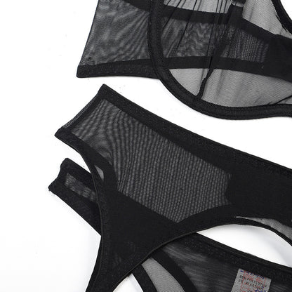 Sensual See Through Black Lingerie Set