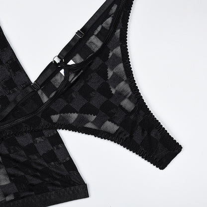 Checkered Naughty Lingerie Set