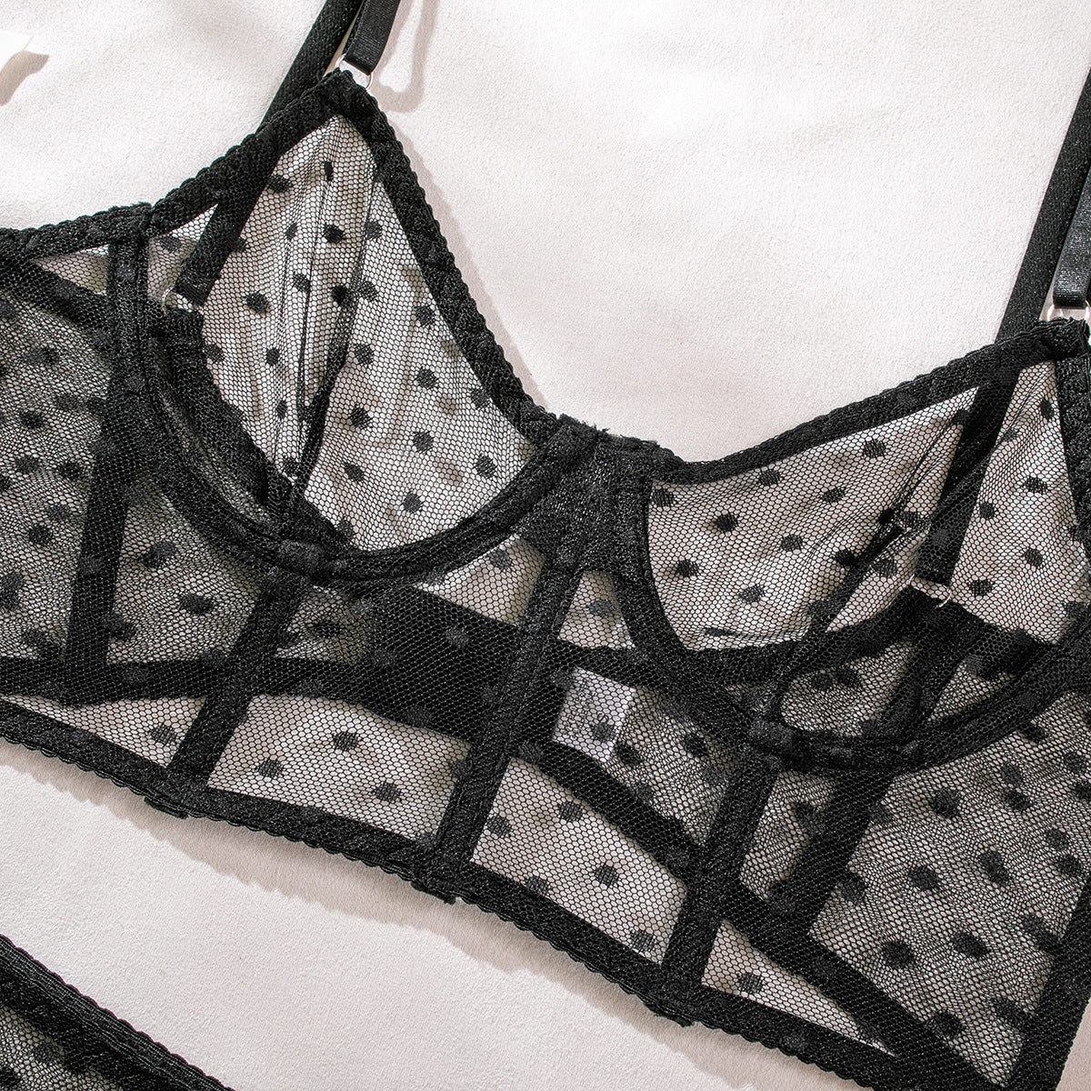 Fiona Polka Dotted Bustier - White, Black, & Red