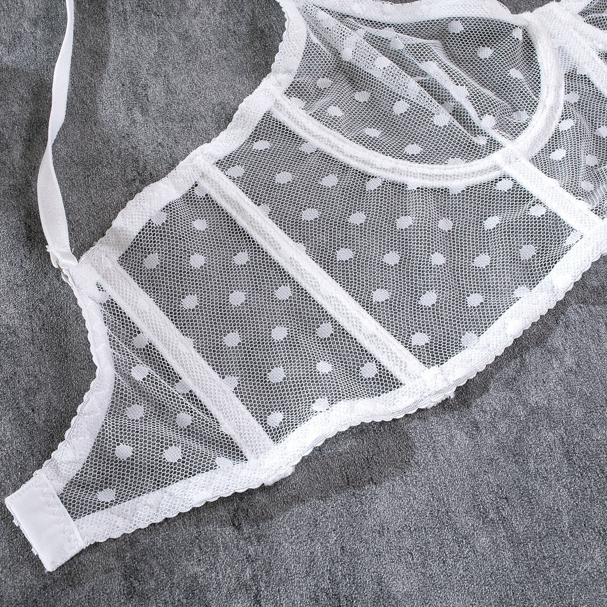 Fiona Polka Dotted Bustier - White, Black, & Red