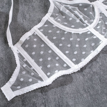 Fiona Polka Dotted Bustier - White, Black, & Red