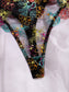Amber Embroidered Bodysuit - Black & Vibrant Blue