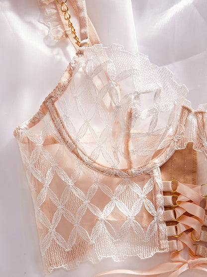 White Bridal Ruffled Lingerie Set